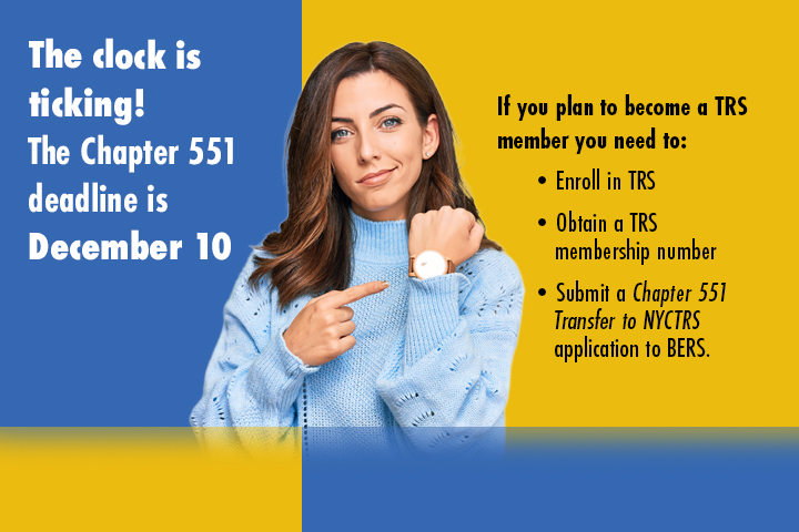 A woman points to her watch.
                                           