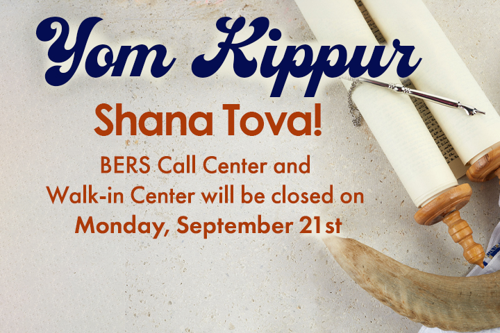 Two scrolls and a shofar.
                                           